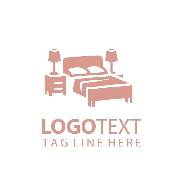 Ilustración vectorial del logotipo de la cama de muebles