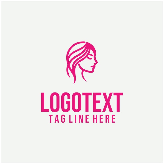 Ilustración vectorial del logotipo de la cara de la dama lineal