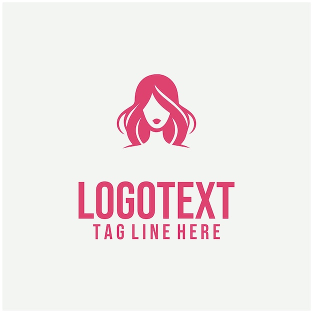 Ilustración vectorial del logotipo de la cara de la dama lineal