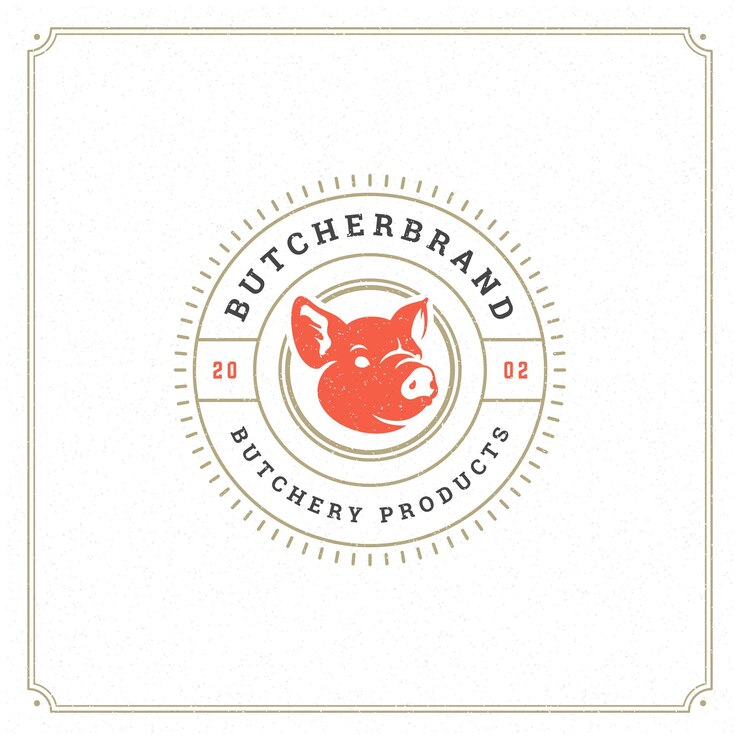 Ilustración vectorial del logotipo de la carnicería