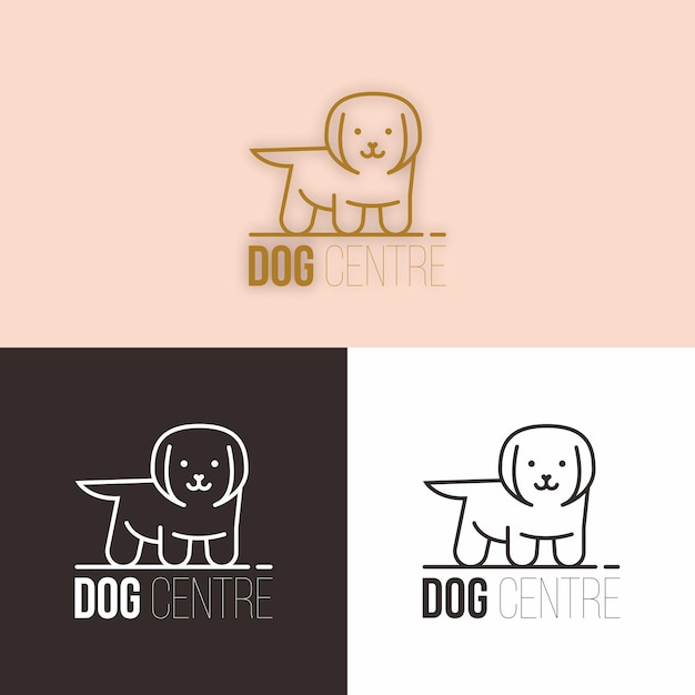 Ilustración vectorial del logotipo del centro para perros
