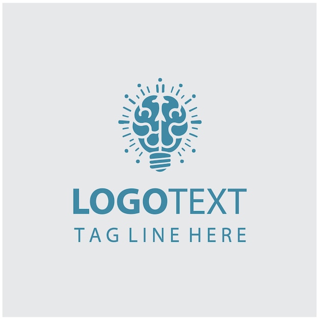 Ilustración vectorial del logotipo del cerebro
