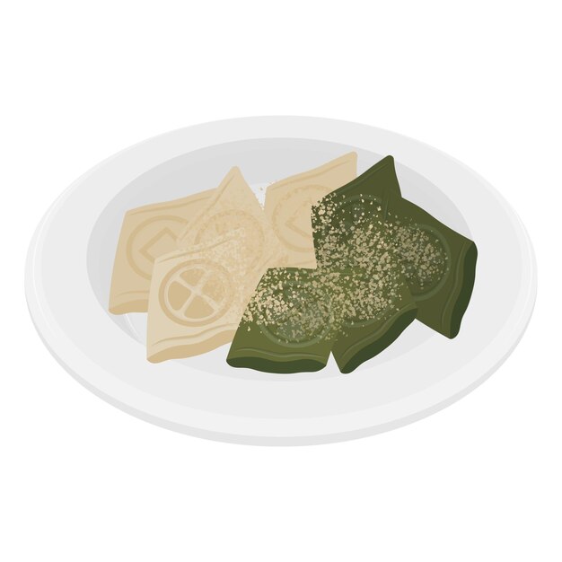 Ilustración vectorial del logotipo Clip Art Jeolpyeon bocadillo tradicional coreano