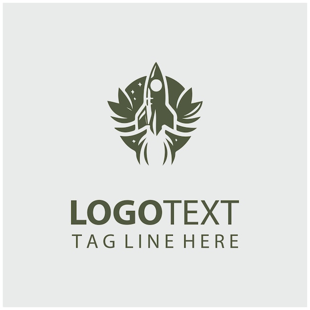 Ilustración vectorial del logotipo del cohete espacial