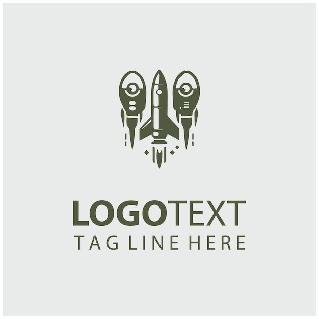 Ilustración vectorial del logotipo del cohete espacial