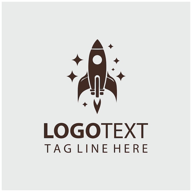 Ilustración vectorial del logotipo del cohete espacial