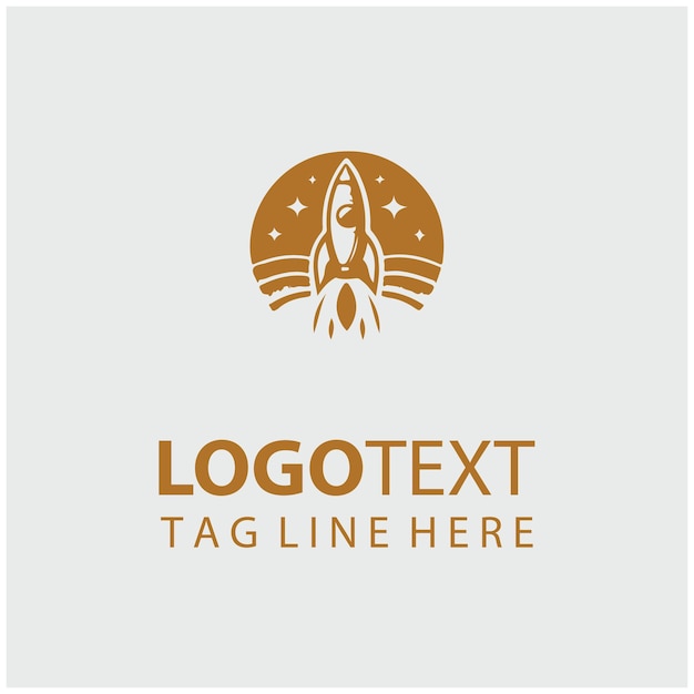 Ilustración vectorial del logotipo del cohete espacial