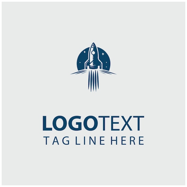 Ilustración vectorial del logotipo del cohete espacial