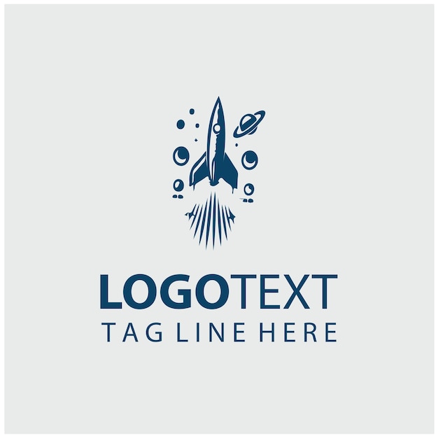 Ilustración vectorial del logotipo del cohete espacial