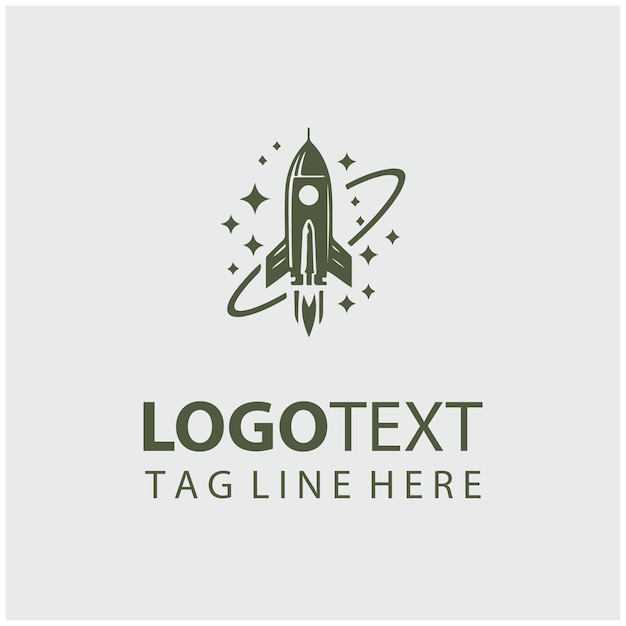 Ilustración vectorial del logotipo del cohete espacial