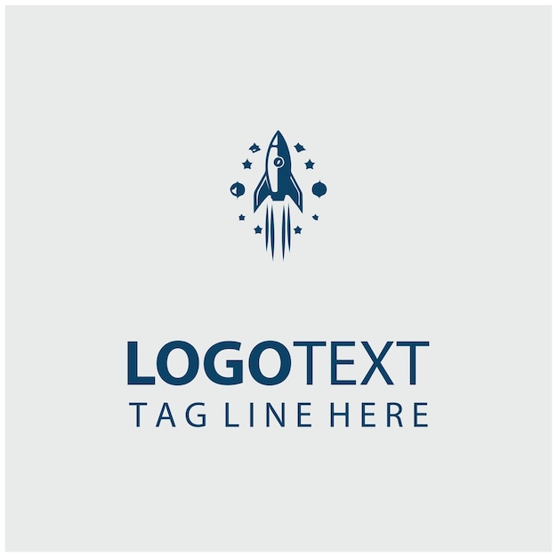Ilustración vectorial del logotipo del cohete espacial