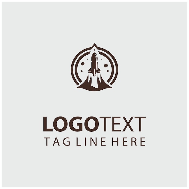 Ilustración vectorial del logotipo del cohete espacial