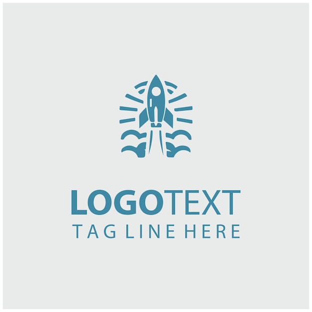 Ilustración vectorial del logotipo del cohete espacial