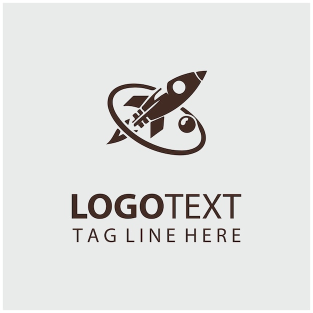 Ilustración vectorial del logotipo del cohete espacial