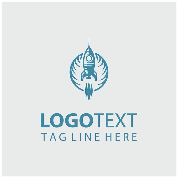 Ilustración vectorial del logotipo del cohete espacial