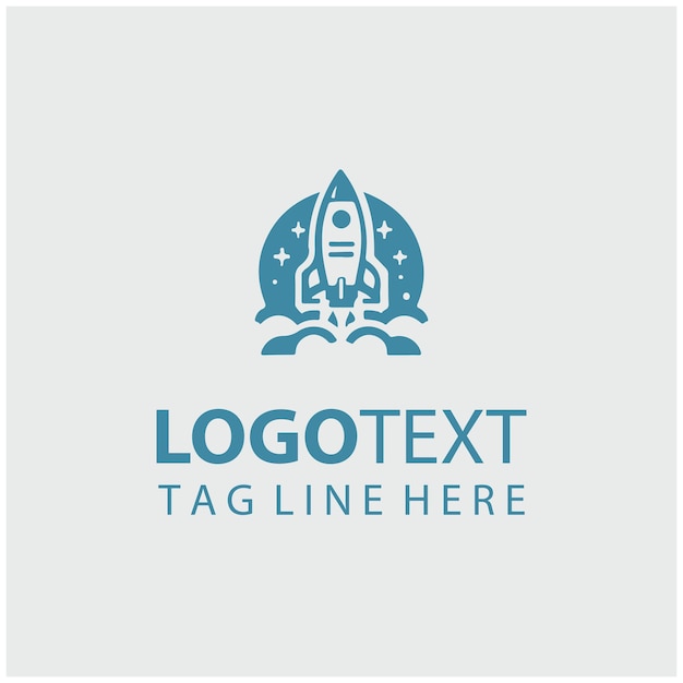 Ilustración vectorial del logotipo del cohete espacial