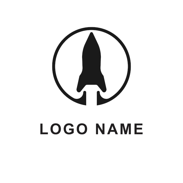 Ilustración vectorial del logotipo del cohete de la nave espacial