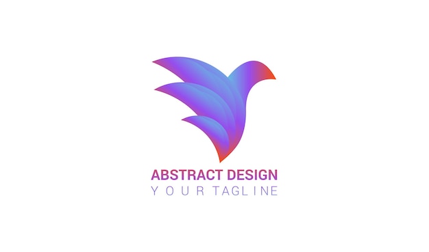 Ilustración vectorial del logotipo del colibrí volador Ilustración artística del color gradiente