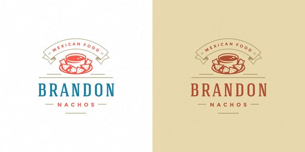 Ilustración vectorial del logotipo de comida rápida Silueta de Nachos buena para el menú del restaurante y la insignia de la cafetería