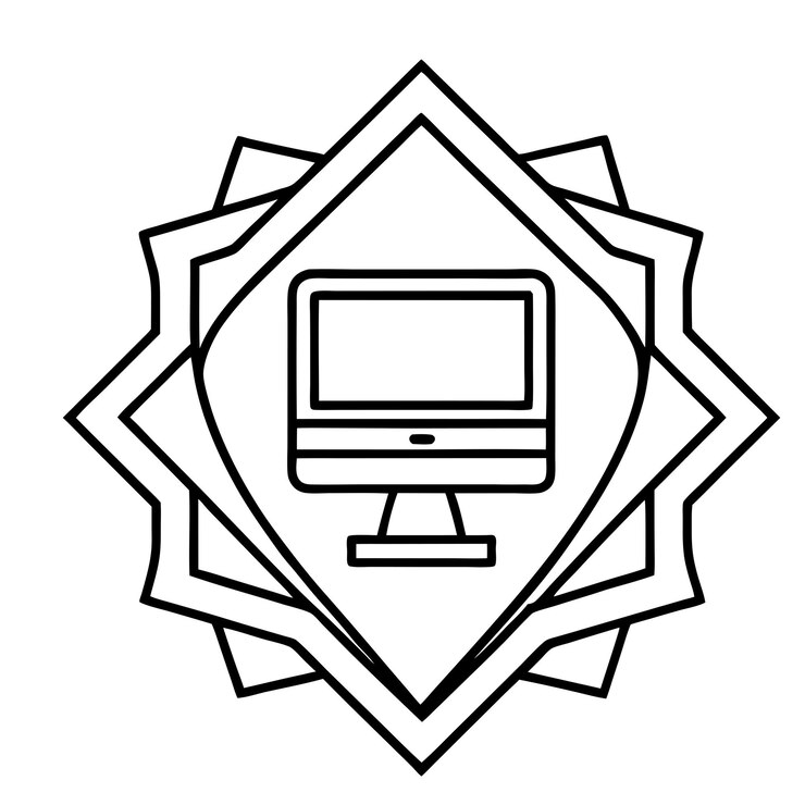Vector ilustración vectorial de logotipo de computadora ícono de tecnología de gadgets de computadora ilustración vectoria plana