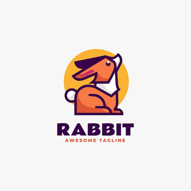 Ilustración vectorial del logotipo Conejo Estilo de mascota simple