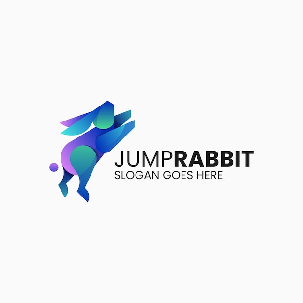 Ilustración vectorial del logotipo conejo gradiente estilo colorido