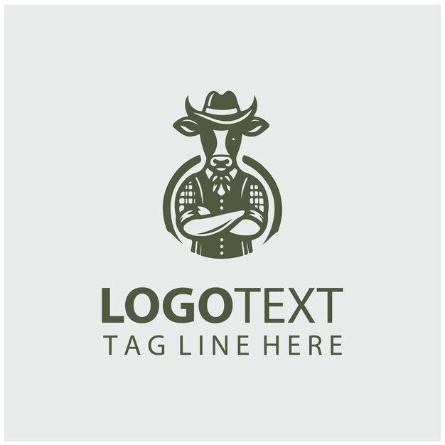 Ilustración vectorial del logotipo de Cowboy Farmer