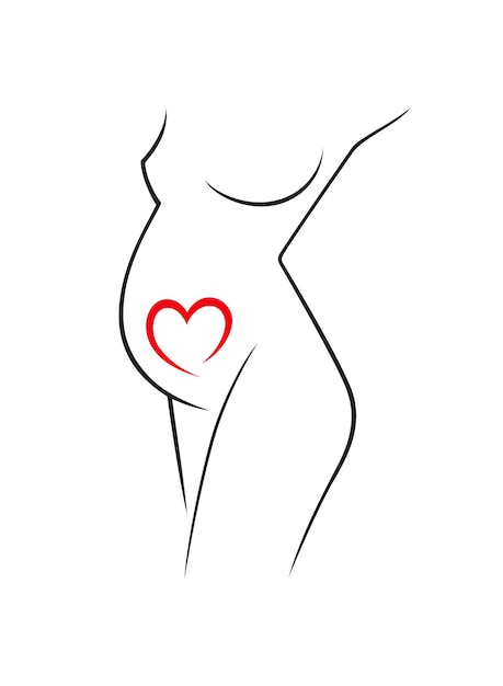 Ilustración vectorial del logotipo del cuerpo de la mujer embarazada