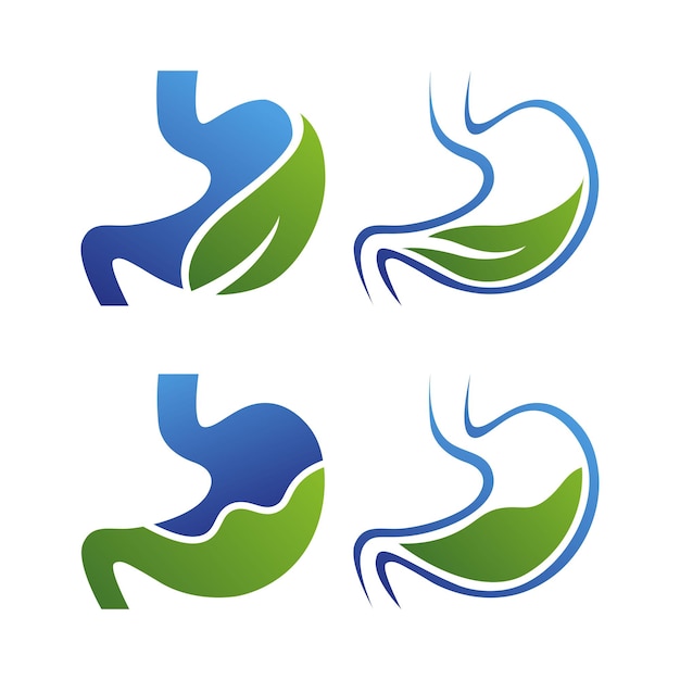 Ilustración vectorial del logotipo de cuidado del estómago