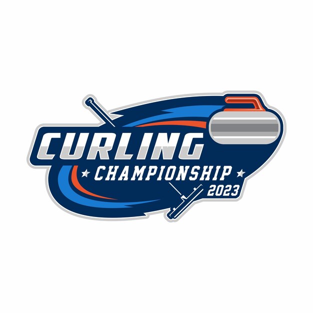 Vector ilustración vectorial del logotipo de curling el logotipo del equipo deportivo de curling