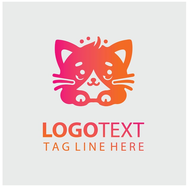 Ilustración vectorial del logotipo de Cute Kitty Cat