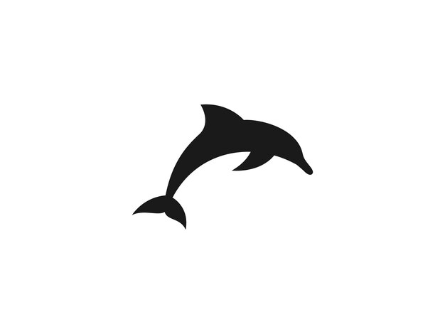 ilustración vectorial del logotipo del delfín icono vectorial de la silueta del salto del delfín