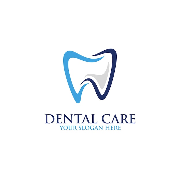 Ilustración vectorial del logotipo dental del diente