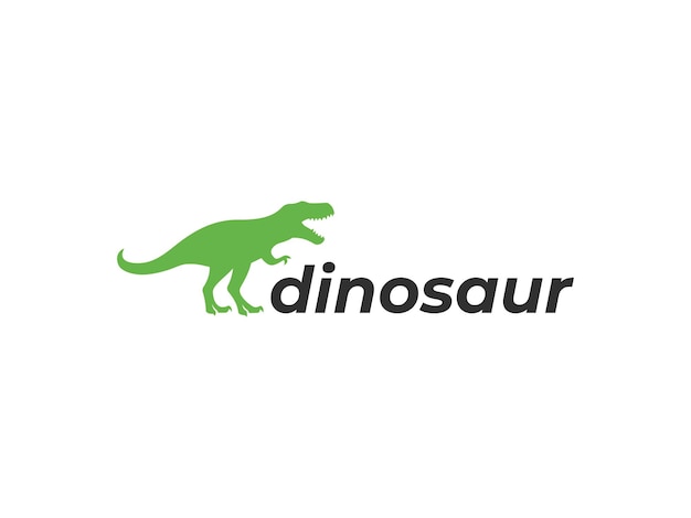 Ilustración vectorial del logotipo del dinosaurio Dino Trex plantilla de logotipo de silueta.