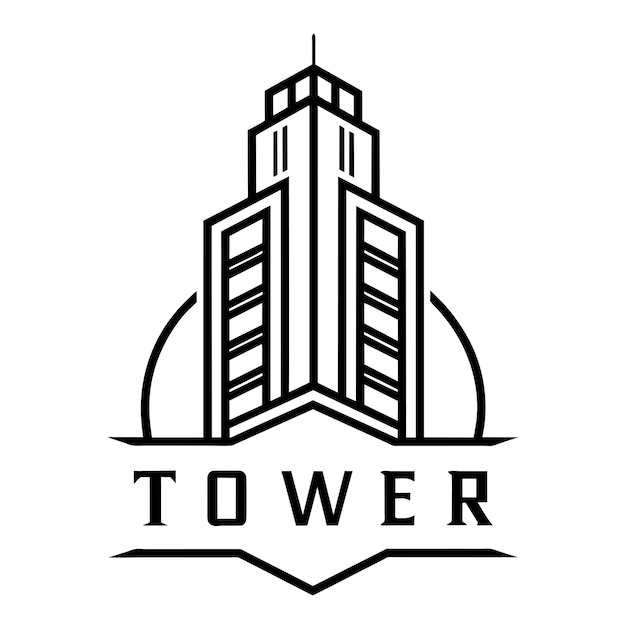 Ilustración vectorial del logotipo del edificio 52