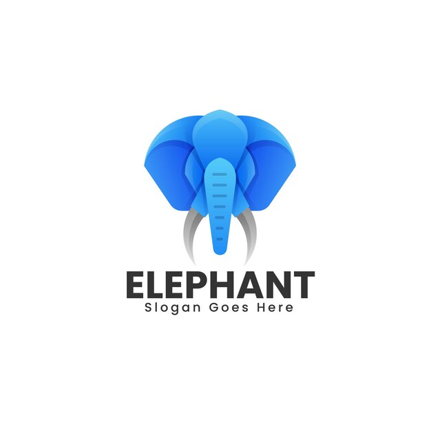 Vector ilustración vectorial del logotipo elefante gradiente estilo colorido