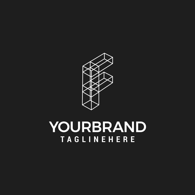 Vector ilustración vectorial del logotipo de la empresa f letter simple y moderno en blanco y negro en un estilo isométrico redondeado suave