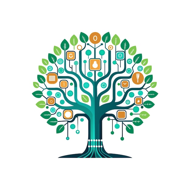 Ilustración vectorial del logotipo de la empresa de tecnología