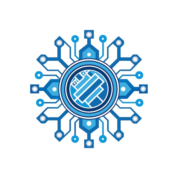 Ilustración vectorial del logotipo de la empresa de tecnología