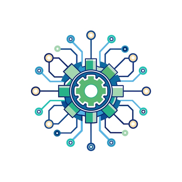 Ilustración vectorial del logotipo de la empresa de tecnología
