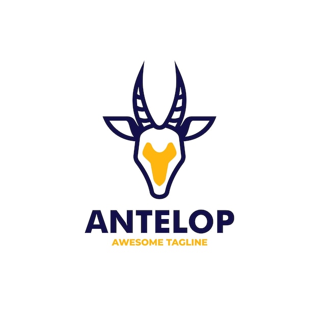 Ilustración vectorial del logotipo Estilo artístico de línea de antílope