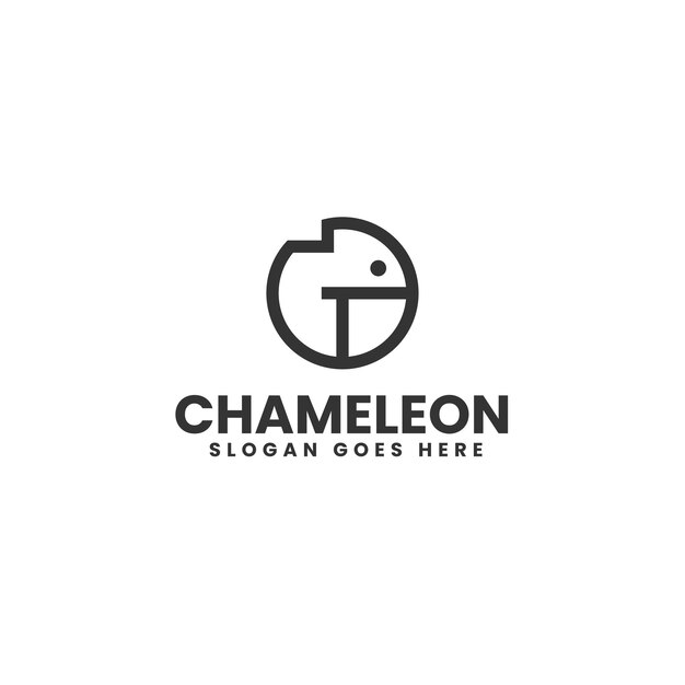 Ilustración vectorial del logotipo Estilo artístico de línea camaleón