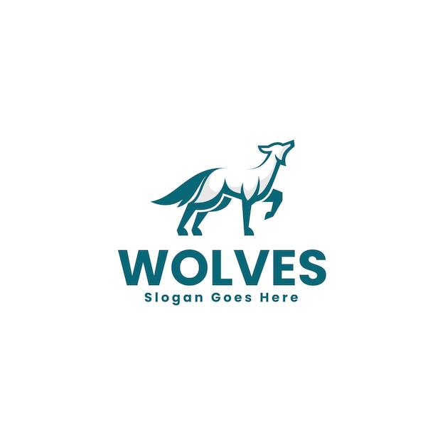 Ilustración vectorial del logotipo estilo silueta de los lobos