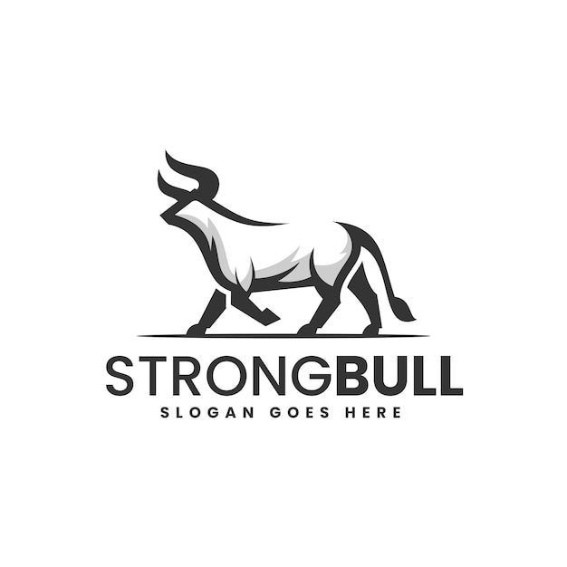 Ilustración vectorial del logotipo Estilo de silueta de toro