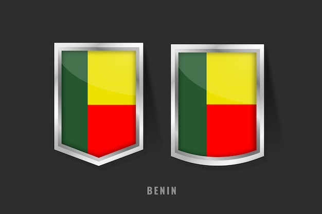 Ilustración vectorial del logotipo de la etiqueta BENIN Insignia de BENIN Signo BENIN con bandera beninesa
