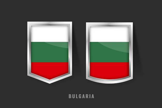 Ilustración vectorial del logotipo de la etiqueta de BULGARIA Sinal de la insignia de Búlgaria con bandera de Bulgaria