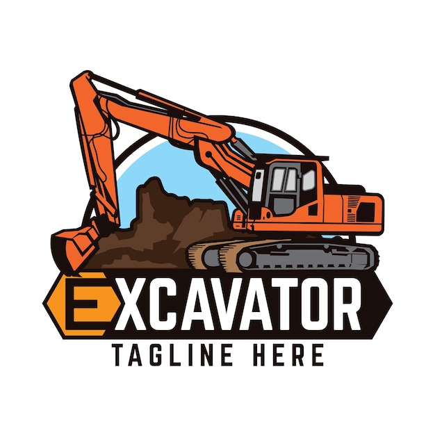 Ilustración vectorial del logotipo de la excavadora