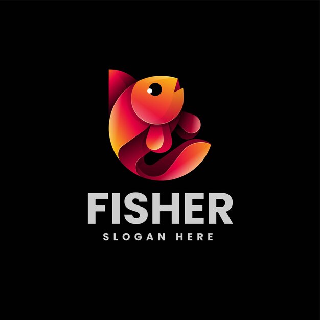 Ilustración vectorial del logotipo Fisher Gradiente Estilo de colores