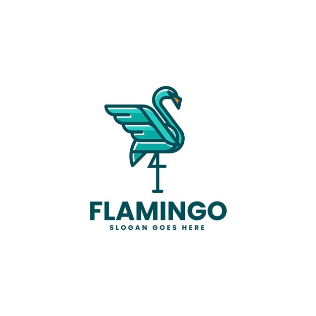 Ilustración vectorial del logotipo Flamingo Estilo de mascota sencillo