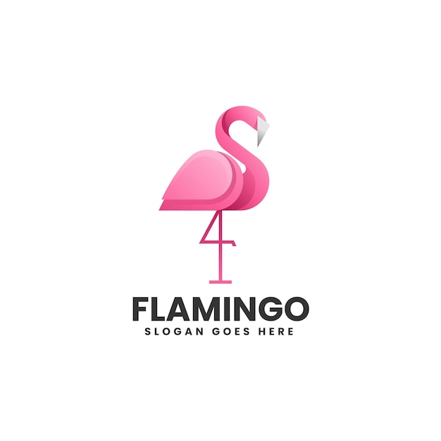 Ilustración vectorial del logotipo Flamingo Gradiente Estilo de colores